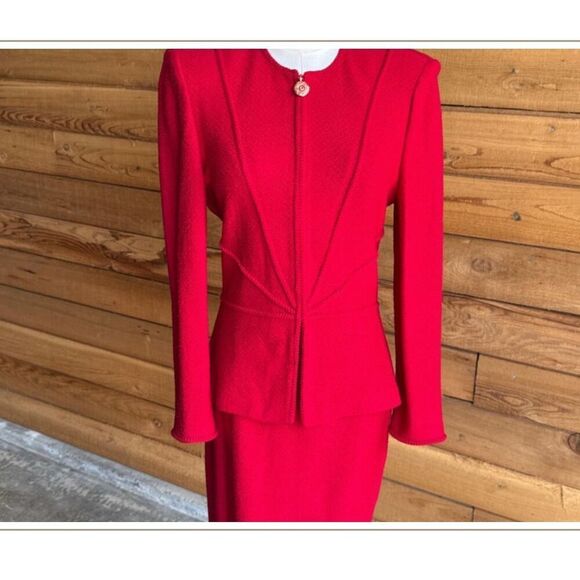 St. John Collection Textured Knit Jacket and Skirt Set.  *note - Picture 2 of 13